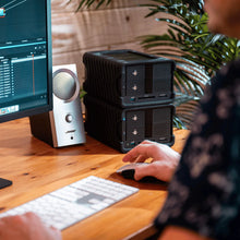 Load image into Gallery viewer, Glyph Blackbox PRO RAID Desktop Drive with Thunderbolt 3 Stacked on Desk