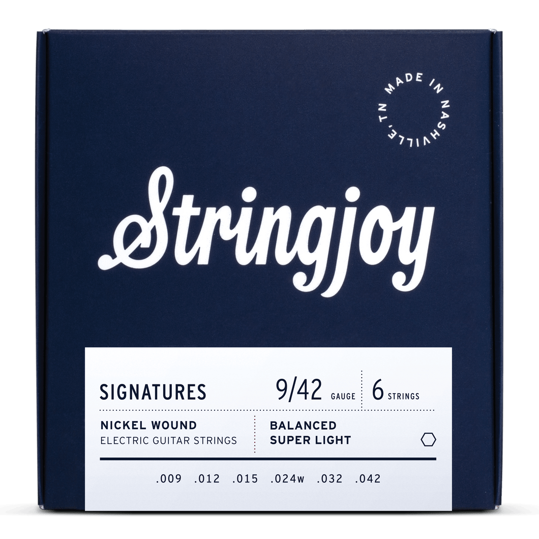 Stringjoy Signatures | Balanced Super Light Gauge (9-42) Nickel Wound Electric Guitar Strings