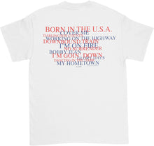 Load image into Gallery viewer, Bruce Springsteen Born in the USA Lyrics Mens T-shirt Officially Licensed