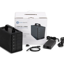 Load image into Gallery viewer, Fortis USB4 enclosure with retail box, USB-C cable, power adapter, and keys