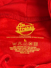Load image into Gallery viewer, The Strokes Band Logo Hoodie - Strokes Guitar Fret Red L