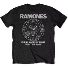 Load image into Gallery viewer, Ramones Tour 1978 Band Mens T-shirt- First World Tour