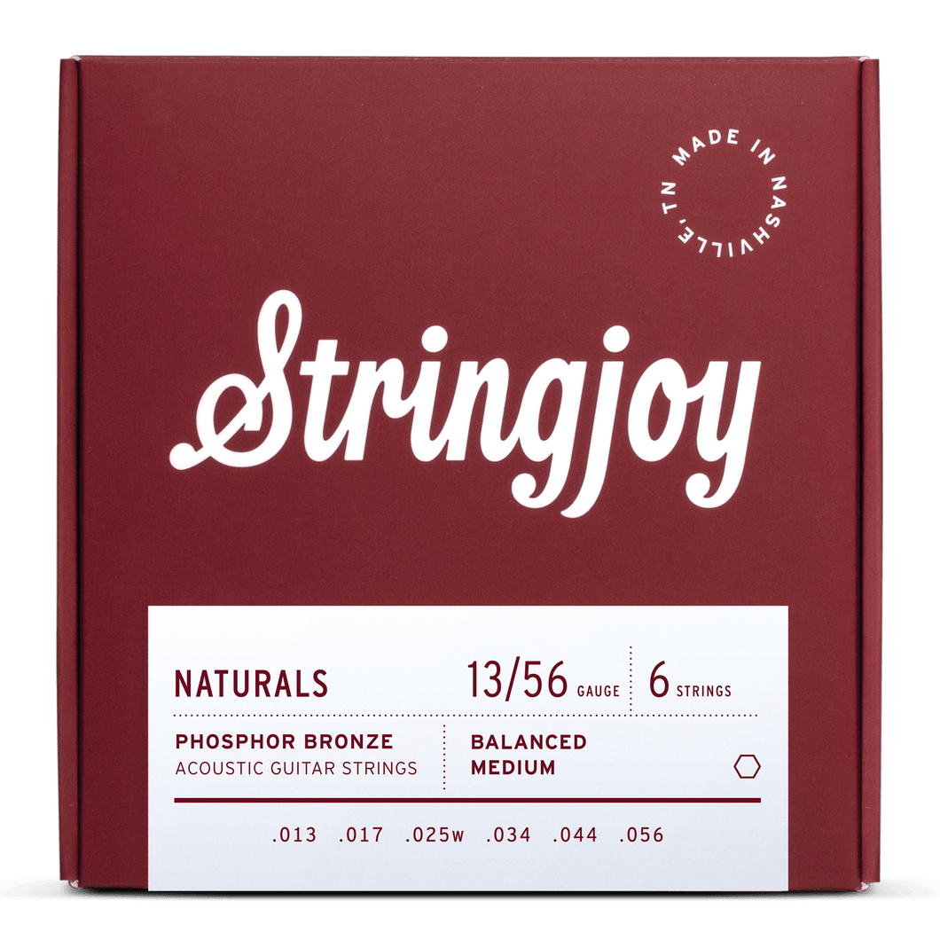 Stringjoy Naturals | Medium Gauge (13-56) Phosphor Bronze Acoustic Guitar Strings