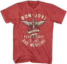 Load image into Gallery viewer, Bon Jovi Mens T-shirt – Bad Medicine- Licensed