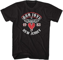 Load image into Gallery viewer, Bon Jovi Mens T-shirt - New Jersey Tour 83- Licensed
