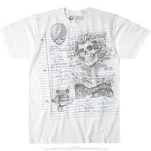 Load image into Gallery viewer, Grateful Dead Sketch Notepad Mens T-shirt- Liquid Blue