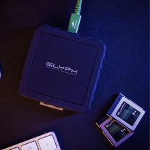 Load image into Gallery viewer, GLYPH Capture+ reader with CFexpress Type B cards in a desktop setup