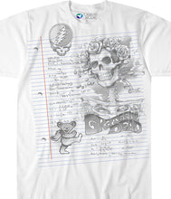 Load image into Gallery viewer, Grateful Dead Sketch Notepad Mens T-shirt- Liquid Blue