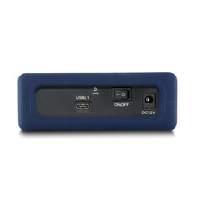 Load image into Gallery viewer, USB-C port, power switch and 12V input on the Oyen Digital Novus