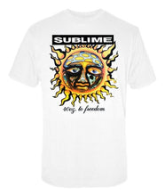 Load image into Gallery viewer, Sublime Sun Logo Mens T-shirt- Black / White / Blue