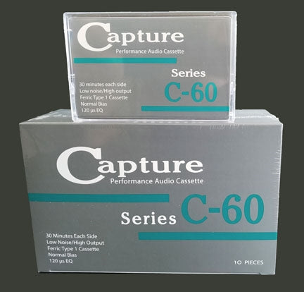 Capture | C-60 Type I Audio Cassette Tape [10 Pack]