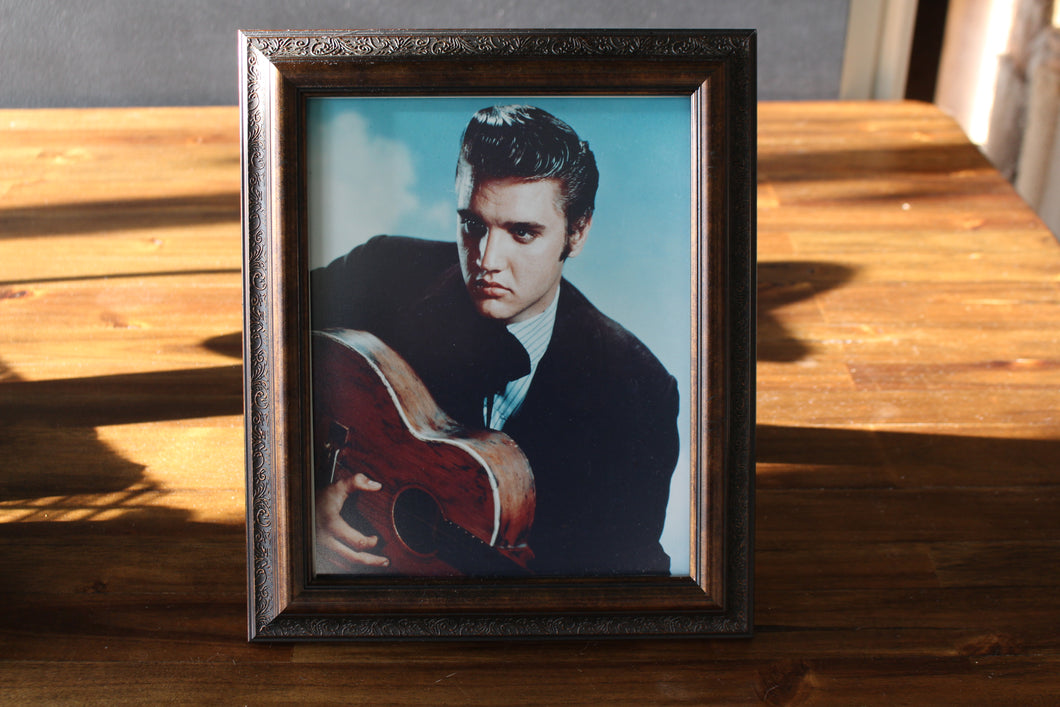 Wood Framed Elvis Photo